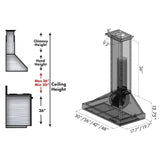 ZLINE 36" Convertible Vent Designer Series Wall Mount Range Hood