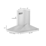 ZLINE 36" Convertible Vent Island Mount Range Hood in Stainless Steel