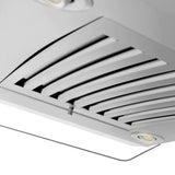 ZLINE 36" Convertible Vent Island Mount Range Hood in Stainless Steel & Glass