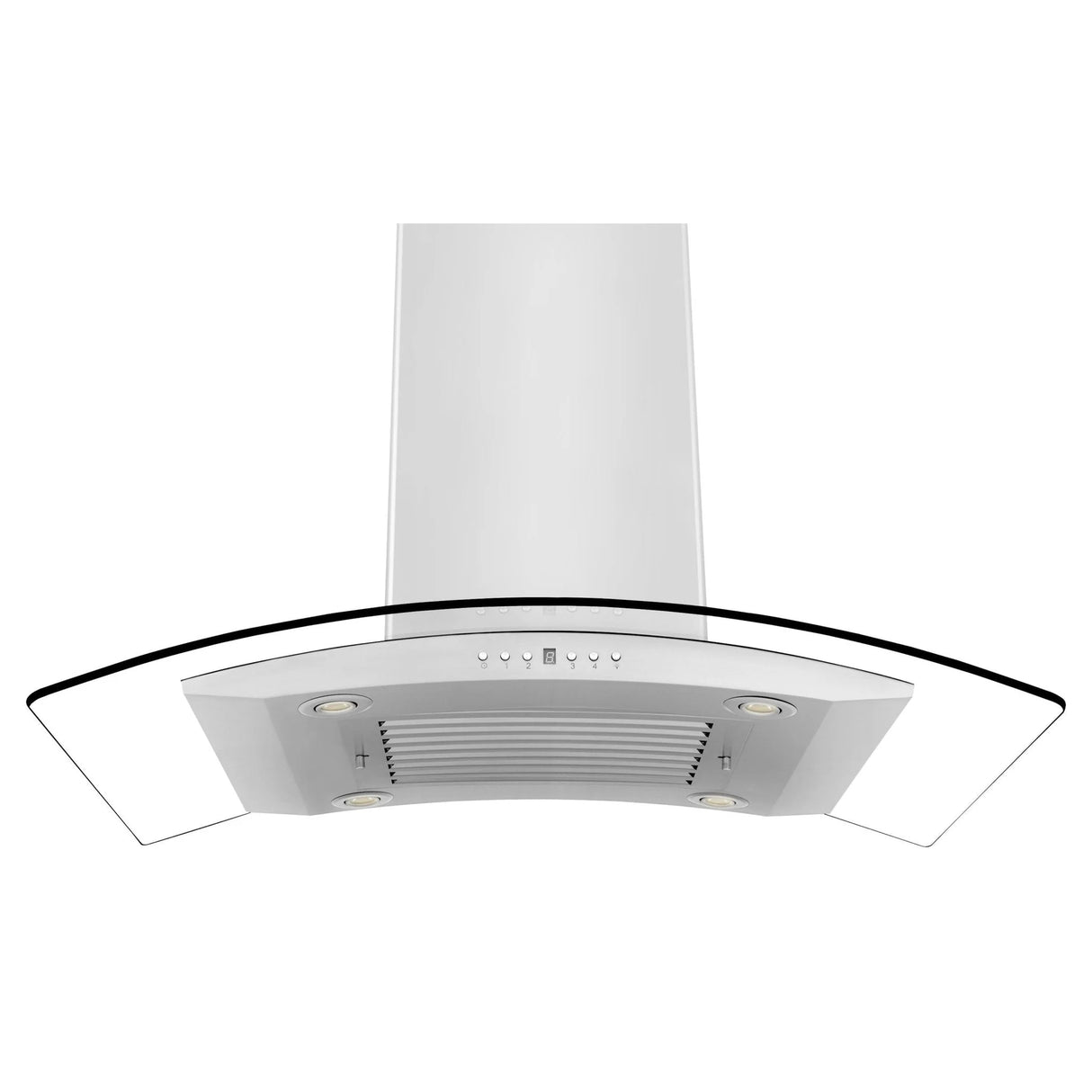 ZLINE 36" Convertible Vent Island Mount Range Hood in Stainless Steel & Glass