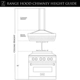 ZLINE 36" Convertible Vent Island Mount Range Hood in Stainless Steel & Glass