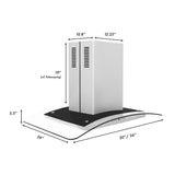 ZLINE 36" Convertible Vent Island Mount Range Hood in Stainless Steel & Glass