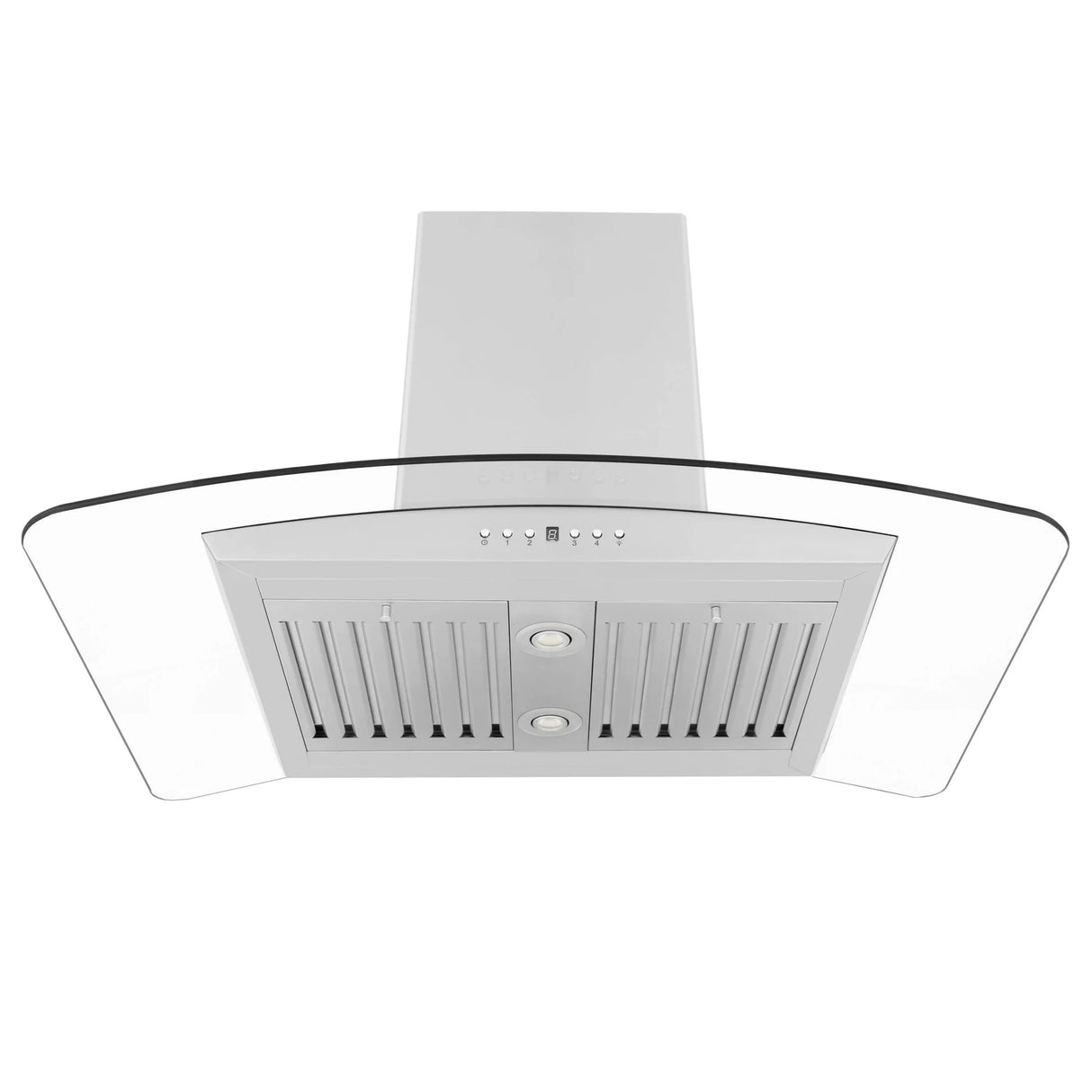 ZLINE 36" Convertible Vent Island Mount Range Hood in Stainless Steel & Glass