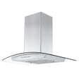 ZLINE 36" Convertible Vent Wall Mount Range Hood in Stainless Steel & Glass with Crown Molding