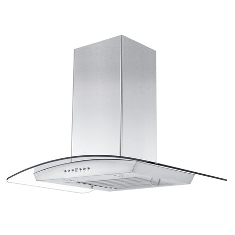 ZLINE 36" Convertible Vent Wall Mount Range Hood in Stainless Steel & Glass with Crown Molding