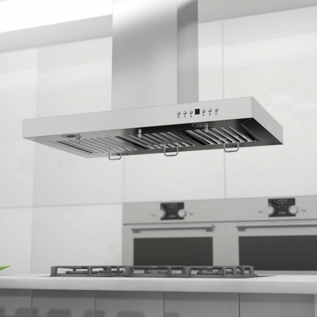 ZLINE 36" Convertible Vent Island Mount Range Hood in Stainless Steel