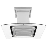 ZLINE 36" CrownSound™ Ducted Vent Island Mount Range Hood in Stainless Steel with Built-in Bluetooth Speakers