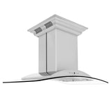 ZLINE 36" CrownSound™ Ducted Vent Island Mount Range Hood in Stainless Steel with Built-in Bluetooth Speakers