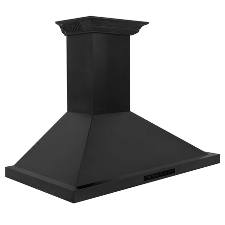 ZLINE 36" CrownSound™Ducted Vent Wall Mount Range Hood in Black Stainless Steel with Built-in Bluetooth Speakers