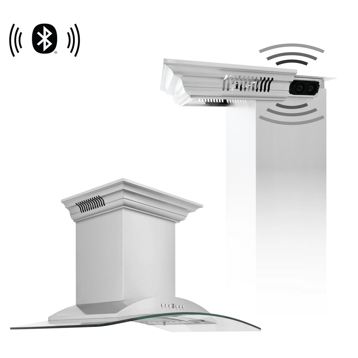 ZLINE 36" CrownSound™ Ducted Vent Wall Mount Range Hood in Stainless Steel with Built-in Bluetooth Speakers