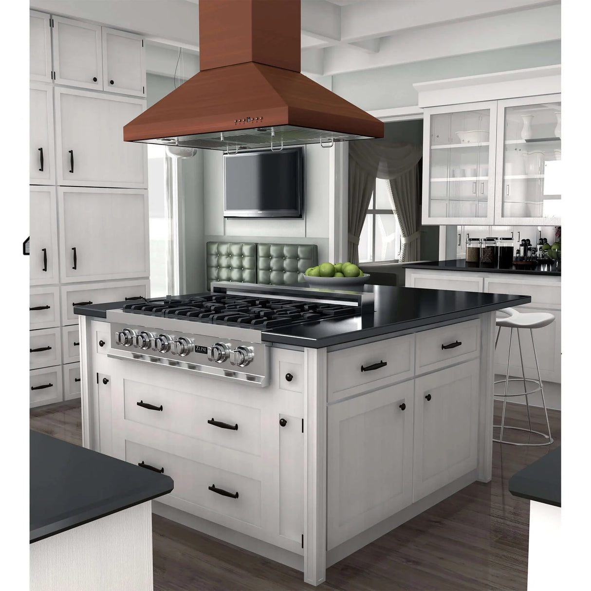 ZLINE 36" Designer Series Convertible Vent Island Mount Range Hood