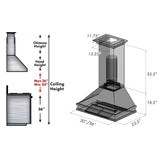 ZLINE 36" Designer Series Ducted Wall Mount Range Hood in Fingerprint Resistant Stainless Steel