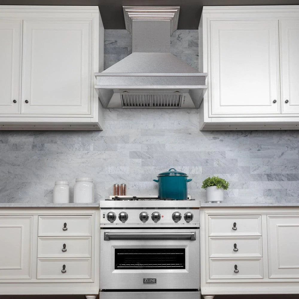 ZLINE 36" Designer Series Ducted Wall Mount Range Hood in Fingerprint Resistant Stainless Steel