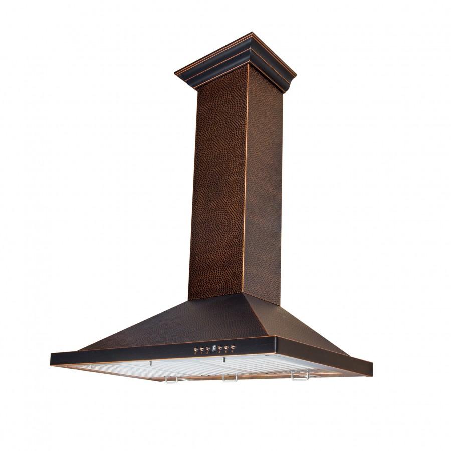 ZLINE 36" Designer Series Hand-Hammered Convertible Vent Wall Mount Range Hood