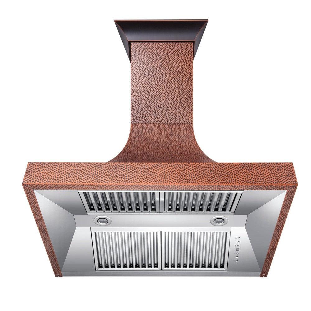 ZLINE 36" Designer Series Hand-Hammered Copper Finish Ducted Wall Range Hood