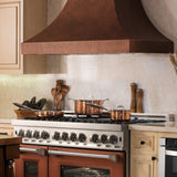 ZLINE 36" Designer Series Hand-Hammered Copper Finish Ducted Wall Range Hood