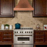 ZLINE 36" Designer Series Hand-Hammered Copper Finish Ducted Wall Range Hood