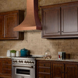 ZLINE 36" Designer Series Hand-Hammered Copper Finish Ducted Wall Range Hood