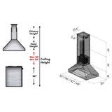 ZLINE 36" Ducted Island Mount Range Hood in Outdoor Approved Stainless Steel