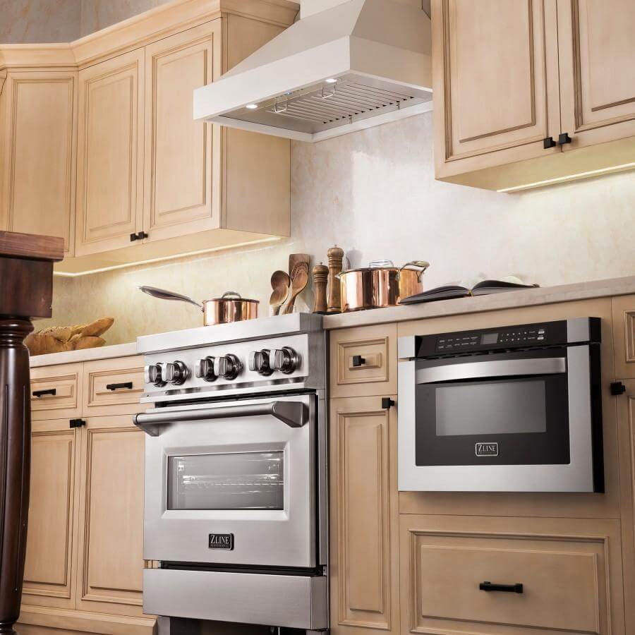 ZLINE 36" Convertible Vent Wooden Wall Mount Range Hood