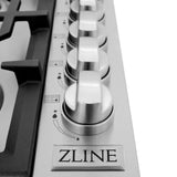 ZLINE 36" Gas Cooktop with 6 Gas Brass Burners