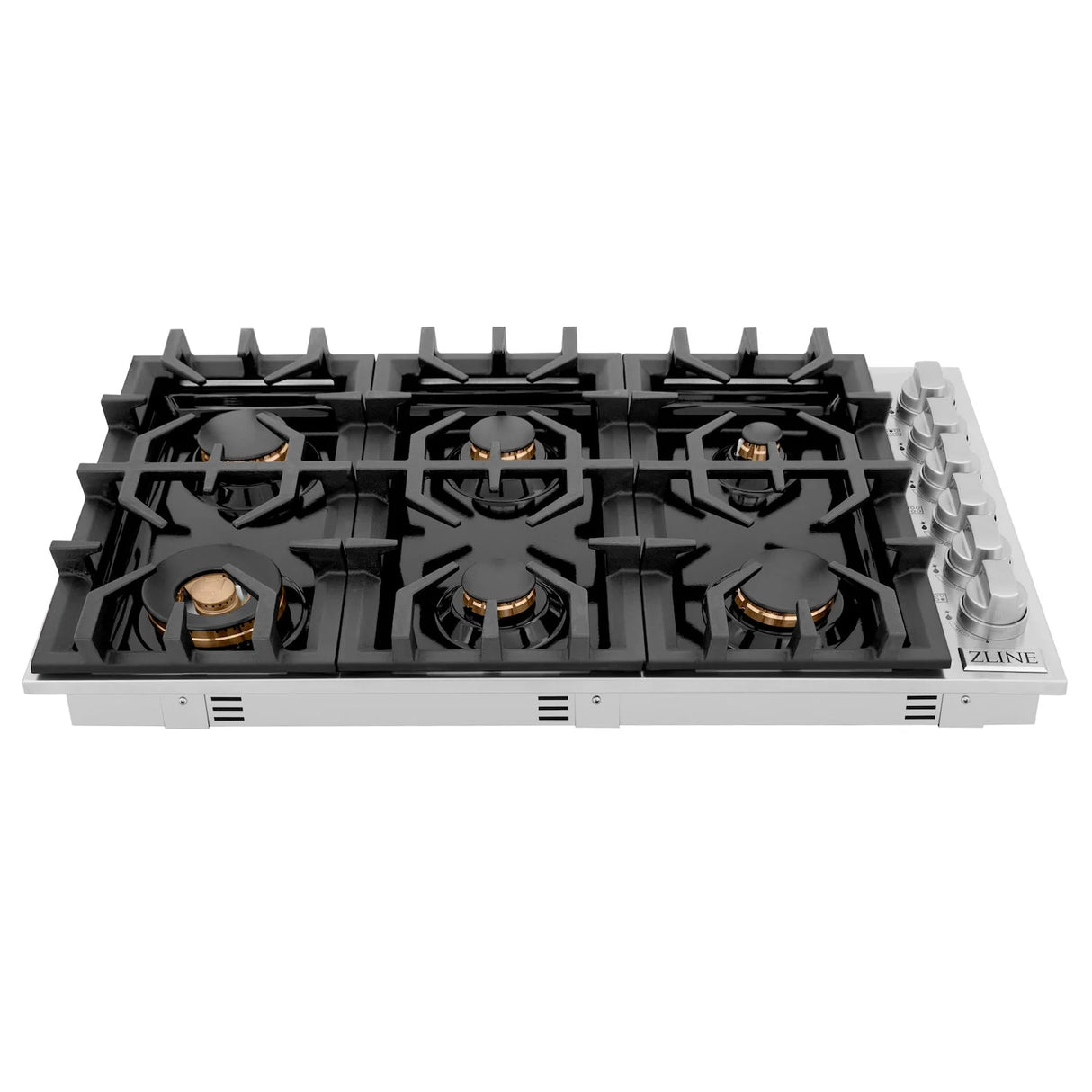 ZLINE 36" Gas Cooktop with 6 Gas Brass Burners