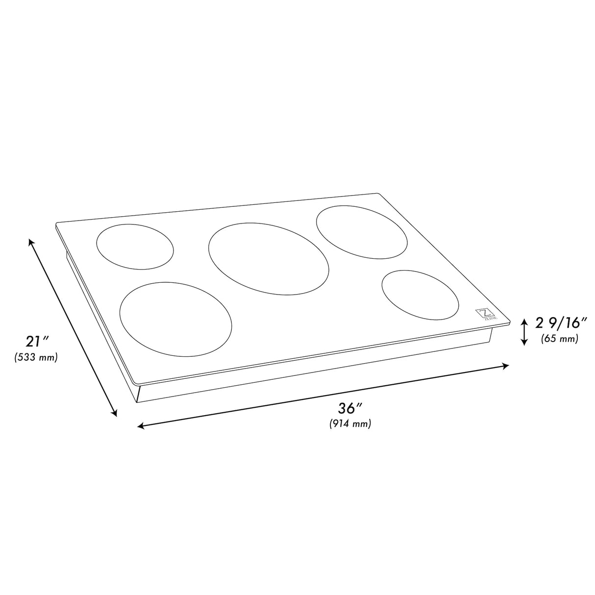 ZLINE 36" Induction Cooktop with 5 burners