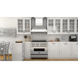 ZLINE 36" Professional Convertible Vent Wall Mount Range Hood in Stainless Steel with Crown Molding