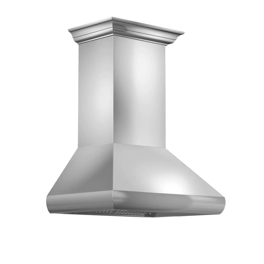 ZLINE 36" Professional Convertible Vent Wall Mount Range Hood in Stainless Steel with Crown Molding