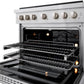 ZLINE 36" 5.2 cu. ft. Paramount Gas Range with 6 burner Cooktop and Convection Gas Oven in Satin Stainless Steel, SGRS-36