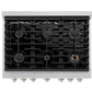 ZLINE 36" 5.2 cu. ft. Paramount Gas Range with 6 burner Cooktop and Convection Gas Oven in Satin Stainless Steel, SGRS-36