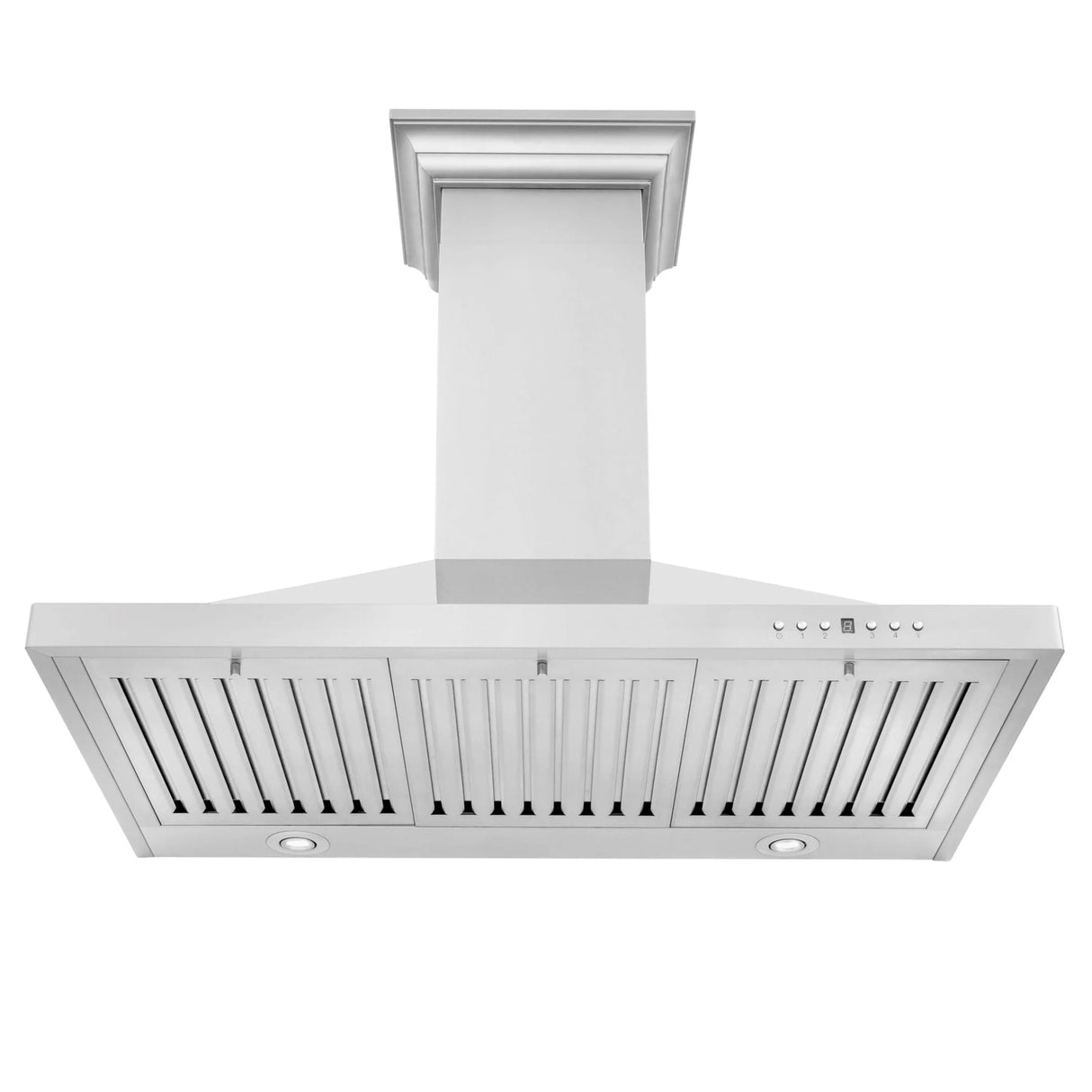 ZLINE 42" Convertible Vent Wall Mount Range Hood in Stainless Steel with Crown Molding