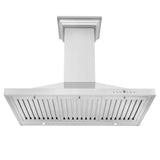 ZLINE 42" Convertible Vent Wall Mount Range Hood in Stainless Steel with Crown Molding