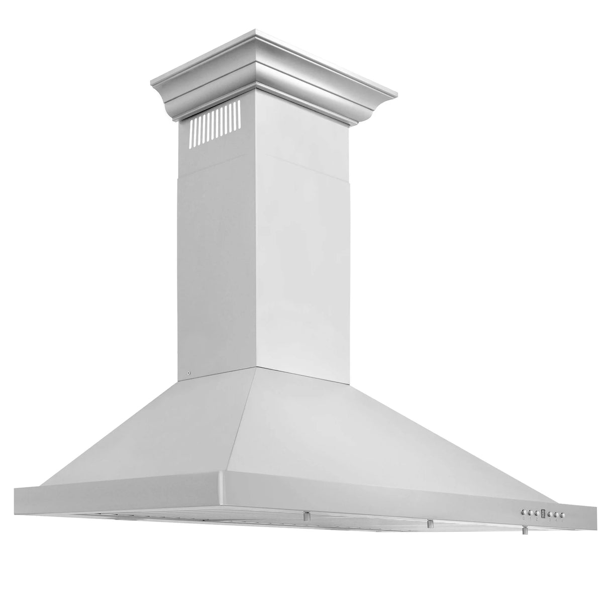 ZLINE 42" Convertible Vent Wall Mount Range Hood in Stainless Steel with Crown Molding