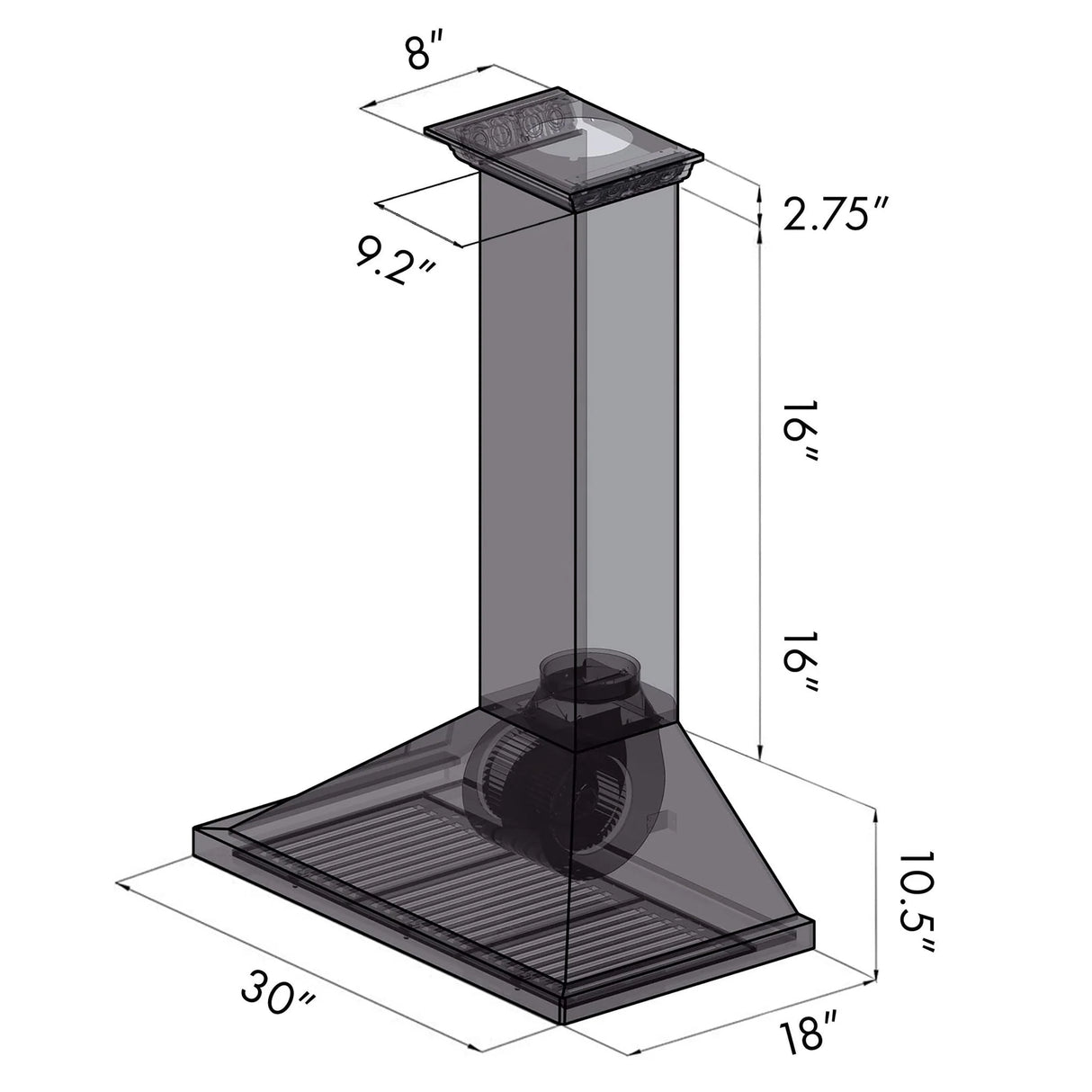 ZLINE 42" CrownSound™ Ducted Vent Wall Mount Range Hood in Stainless Steel with Built-in Bluetooth Speakers