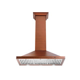 ZLINE 42" Designer Series Convertible Vent Wall Mount Range Hood in Copper