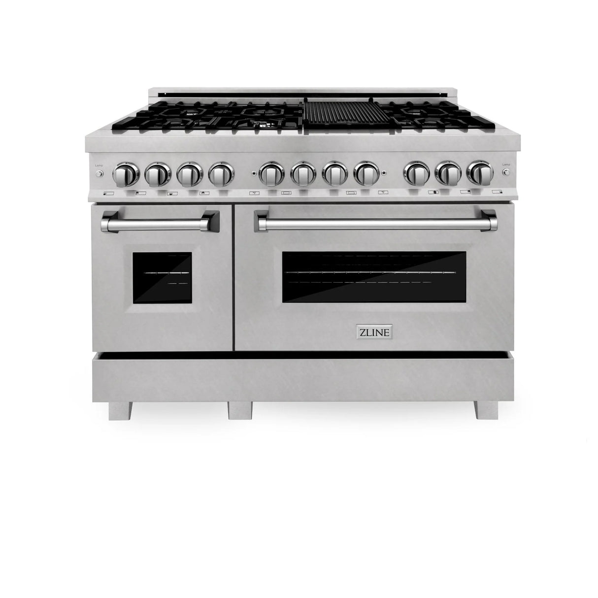 ZLINE 48" 6.0 cu. ft. Dual Fuel Range with Gas Stove and Electric Oven in DuraSnow Stainless Steel