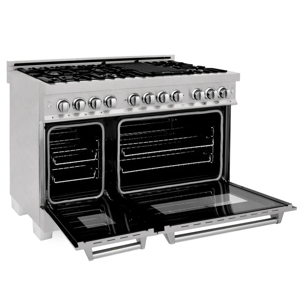 ZLINE 48" 6.0 cu. ft. Dual Fuel Range with Gas Stove and Electric Oven in DuraSnow Stainless Steel