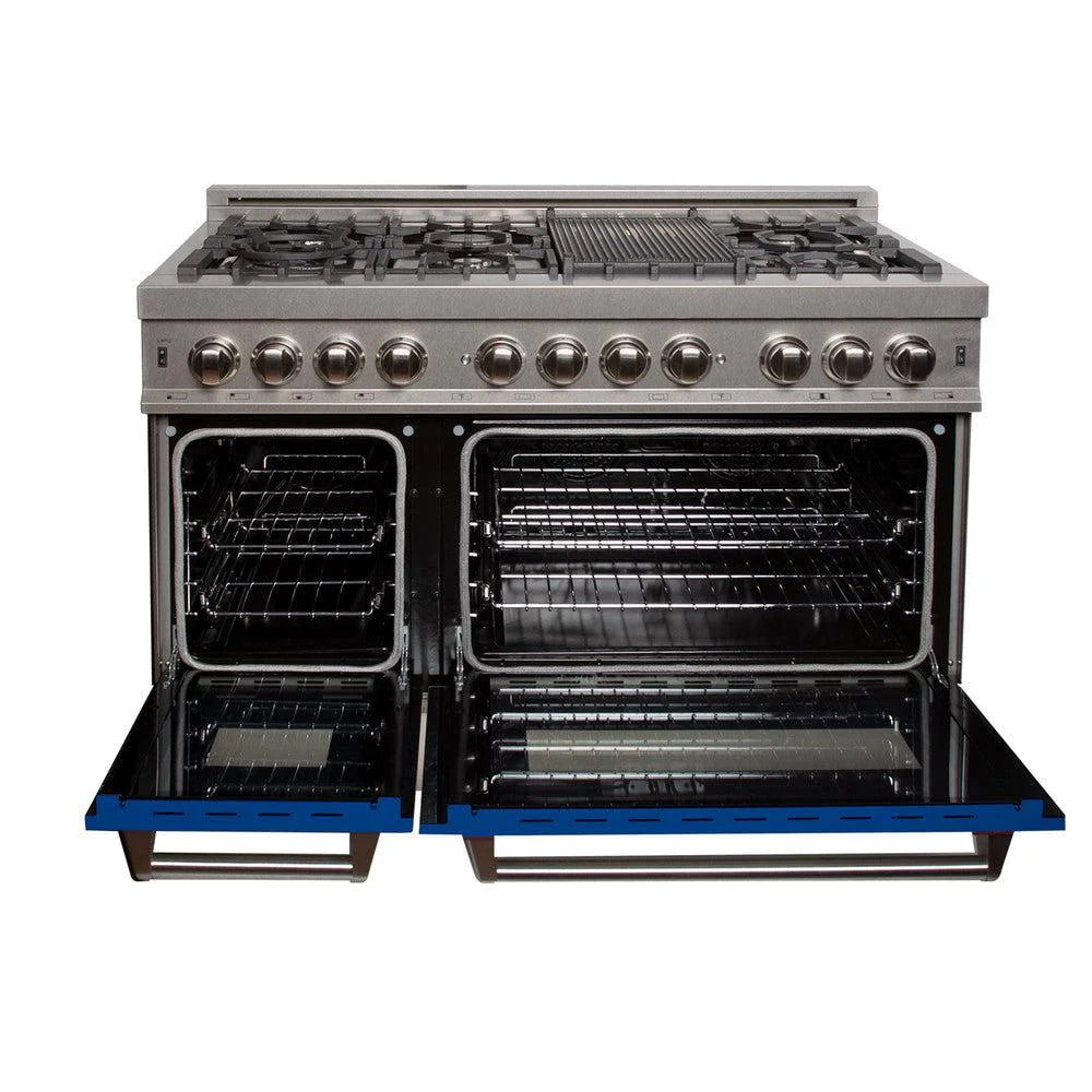 ZLINE 48" 6.0 cu. ft. Dual Fuel Range with Gas Stove and Electric Oven in DuraSnow Stainless Steel