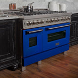 ZLINE 48" 6.0 cu. ft. Dual Fuel Range with Gas Stove and Electric Oven in DuraSnow Stainless Steel