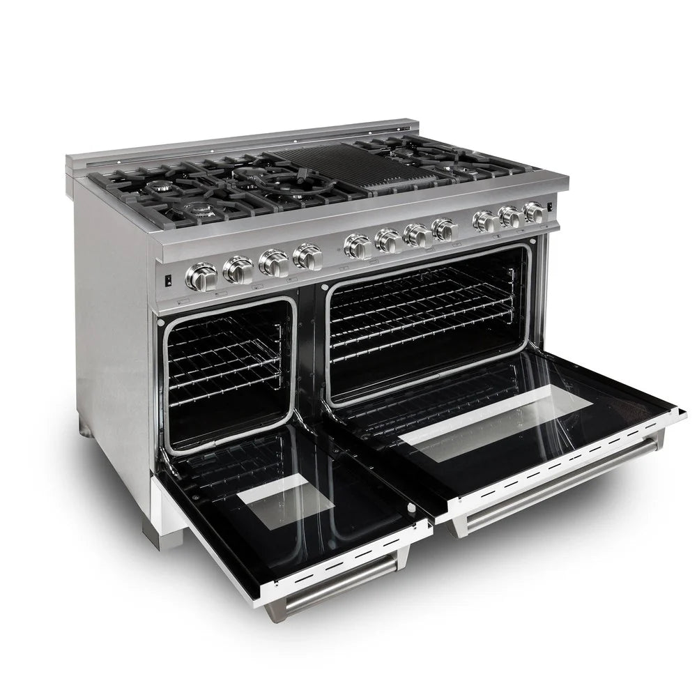 ZLINE 48" 6.0 cu. ft. Dual Fuel Range with Gas Stove and Electric Oven in DuraSnow Stainless Steel