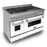 ZLINE 48" 6.0 cu. ft. Dual Fuel Range with Gas Stove and Electric Oven in DuraSnow Stainless Steel