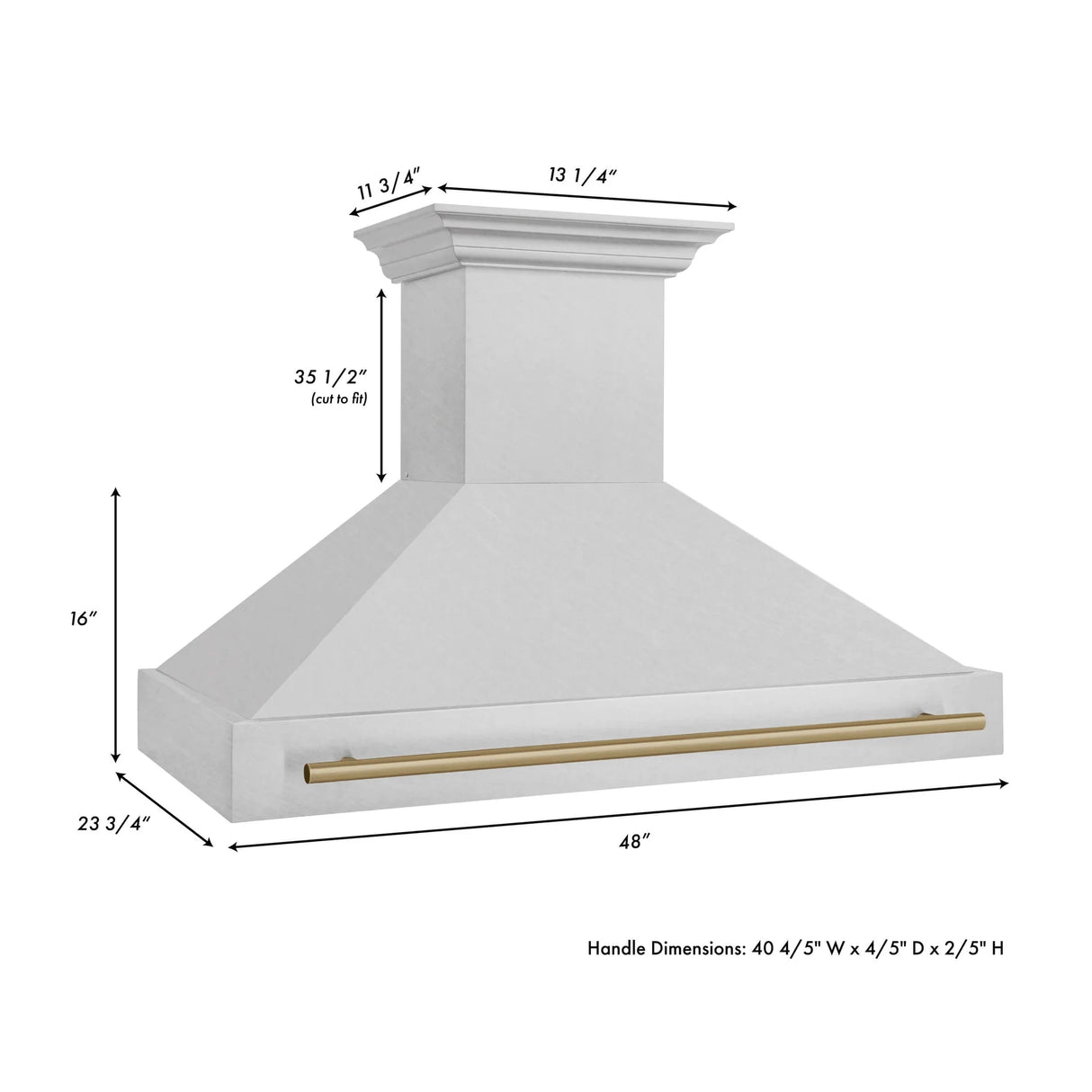 ZLINE 48" Autograph Edition Fingerprint Resistant Stainless Steel Range Hood and Handle