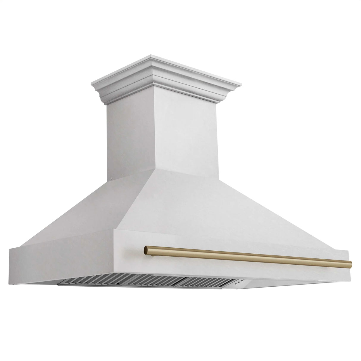 ZLINE 48" Autograph Edition Fingerprint Resistant Stainless Steel Range Hood and Handle