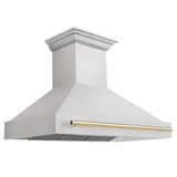 ZLINE 48" Autograph Edition Fingerprint Resistant Stainless Steel Range Hood and Handle