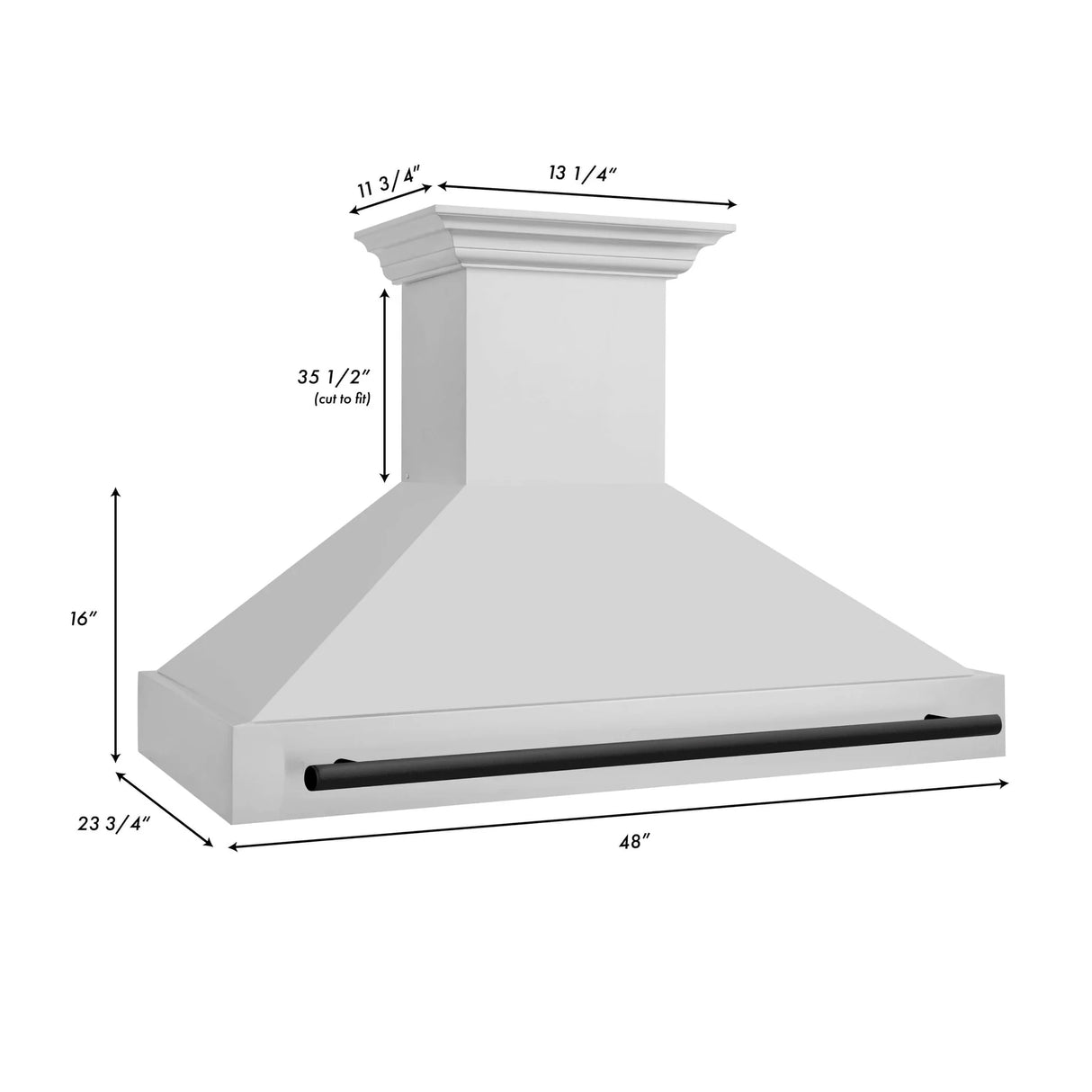 ZLINE 48" Autograph Edition Stainless Steel Range Hood with Stainless Steel Shell and Handle