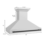 ZLINE 48" Autograph Edition Stainless Steel Range Hood with Stainless Steel Shell and Handle