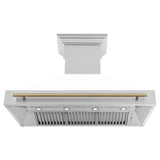 ZLINE 48" Autograph Edition Stainless Steel Range Hood with White Matte Shell and Handle