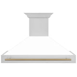 ZLINE 48" Autograph Edition Stainless Steel Range Hood with White Matte Shell and Handle