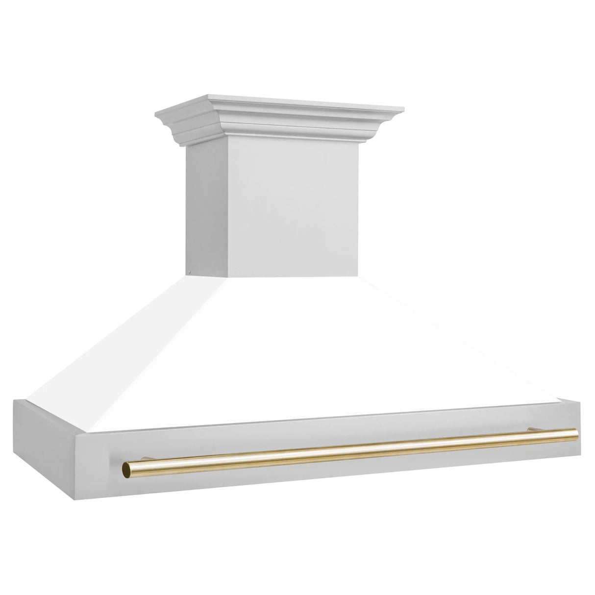 ZLINE 48" Autograph Edition Stainless Steel Range Hood with White Matte Shell and Handle